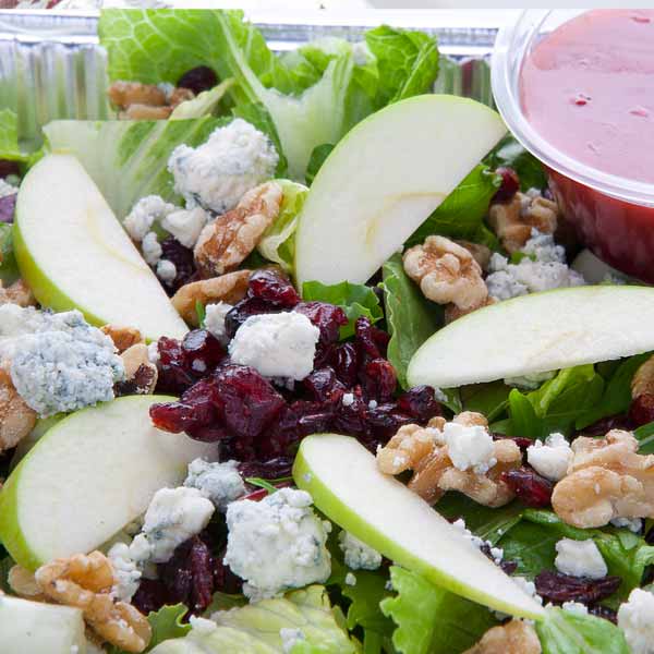 Food Photographer Chicago apple salad with dressing catering in aluminum tray