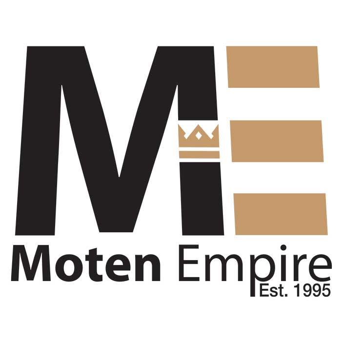 Menus and Photos Moten Empire Logo Design Black and gold branding